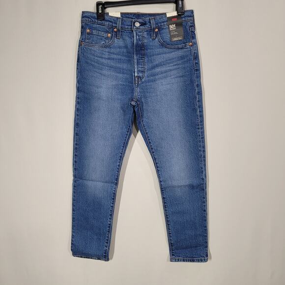 Levi's Premium 501 Skinny High-rise Women's Jeans Jive Ship - Medium Wash 29x28 - Picture 2 of 9